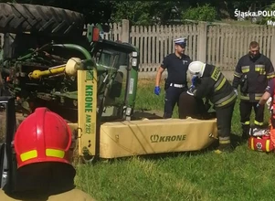 Śląskie: kompletnie pijany rolnik przewrócił ciągnik